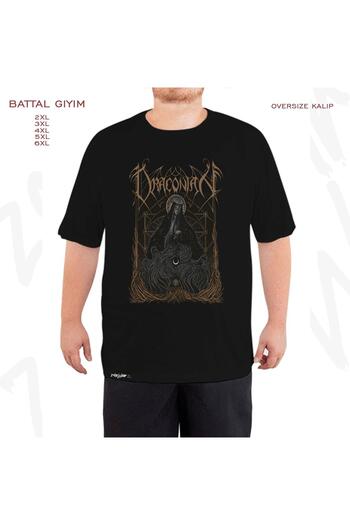 ZOKAWEAR Oversize Night Band Draconian Printed Battal (Bol) Mold Μαύρο T-Shirt