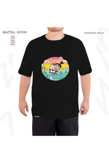 ZOKAWEAR Minions Agnes Fluffy Dream Printed - Μαύρο T-Shirt με μεγάλη εφαρμογή