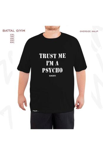 ZOKAWEAR Oversize Psychologist 2 Printed Battal (Bol) Mold Μαύρο T-Shirt