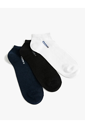 Koton Set of 3 Booties Socks Multicolored Geometric Pattern
