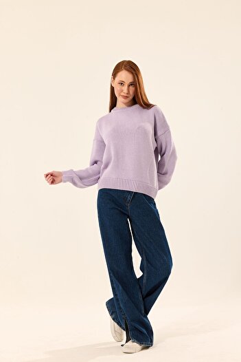 Cloudy Kids Pulover de tricotaj oversize cu decolteu
