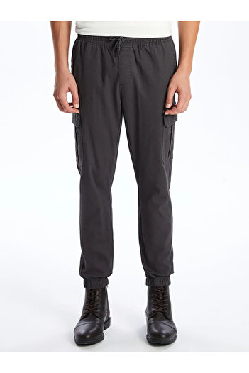 LC Waikiki Casual Anthracite Standard Fit Gabardine Men's Cargo Pants