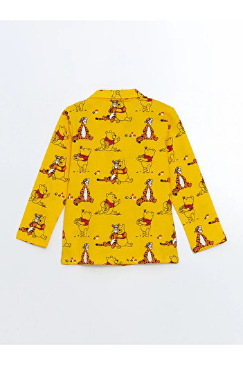 LC Waikiki LCW Kids Sarı Polo Yaka Winnie the Pooh Baskılı Erkek Çocuk Pijama Takımı