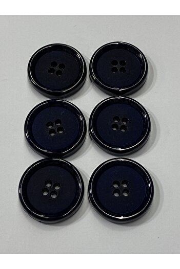 karantuhafiye Navy Blue Set of 6 Italian Button - Coat Coat Button 3.5 cm (M8926)