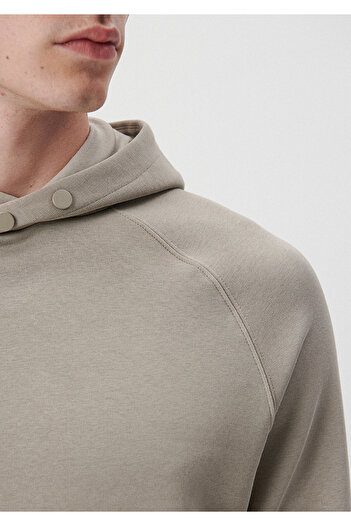 Mavi Kapüşonlu Gri Sweatshirt 0S10015-70352