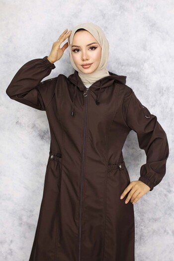 benguen 1305 Model Brown Seasonal Trench Coat