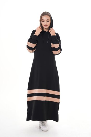 WestBound Women's Balloon Sleeve Sports Dress - Two-Strand Stripe, Powder