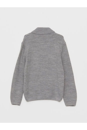 LC Waikiki Lcwk Shawl Collar Self Patterned Boy's Knitwear Sweater