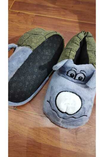 THE TWIDDLERS Twidy Figured Gray Winter Warm Home Shoes