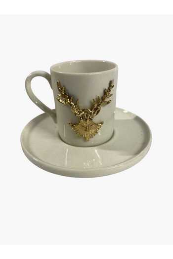 miras home Porcelain Coffee Set for 2 People with Deer Accessories
