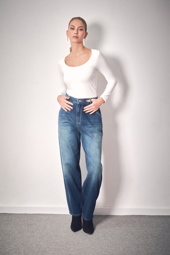 Fulla Moda Basic Square Neck Blouse