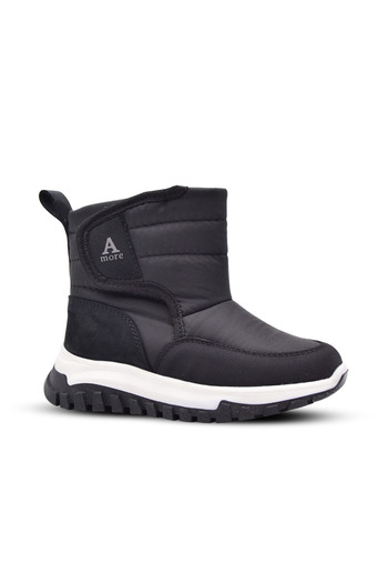 kids A more Gea Plush Fur Boy's Boots Black