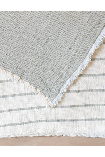 Lux Touch Alaçatı Yeşil %100 Pamuklu Müslin Yumuşacık Elyaf Dolgulu Yatak Örtüsü Çift Kişilik 230x250 Cm