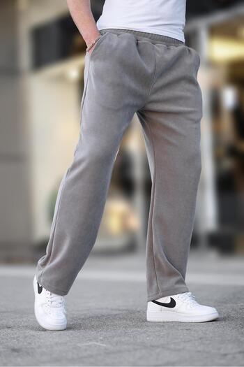 Madmext Gray Textured Comfortable Men's Sweatpants - E6557