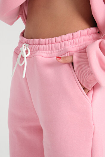 3 ROPE Unisex Φούτερ με τρεις κλωστές με Fleece Ροζ