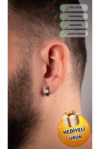 Piercing Market Steel & Silver مجوهرات رجالية من الفولاذ منقوشة على شكل حلقة نموذجية لا تشوه الصدأ
