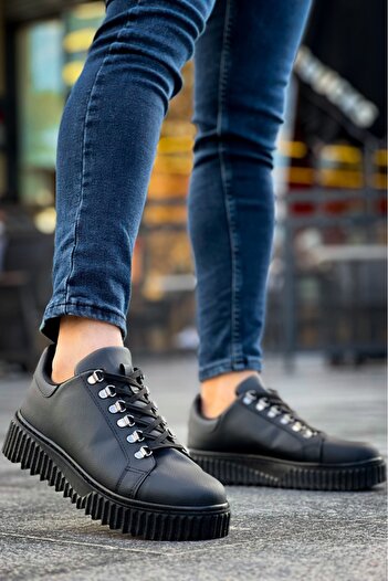 BOA Ba0505 Hook and Loop Black Sole Casual Shoes