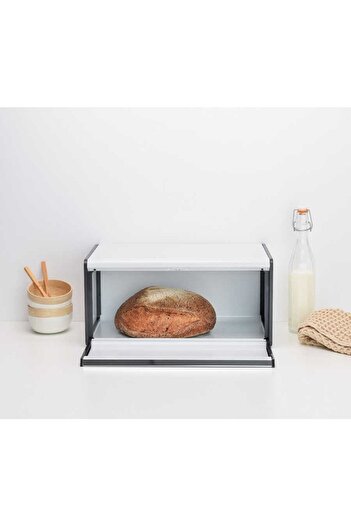 Brabantia Steel Bread Basket Rectangular Shape White Bread Storage Box