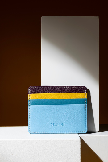 Grande Sky Blue 530-g Genuine Leather Horizontal Super Slim Card Holder - Flother
