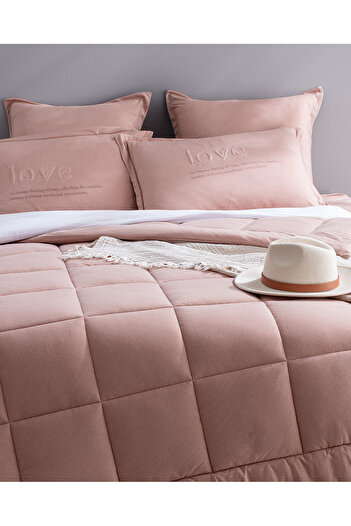Madame Coco Cassis Cotton Single Comforter Set - Powder