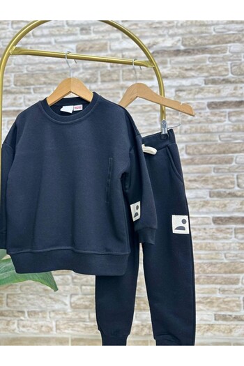 Ladin Store Unisex Çocuk Pamuklu Basic Sweatshirt Ve Eşofman Alt-üst Takım