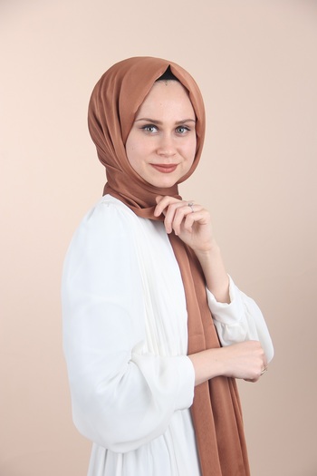 Sima Rust Color-253 Sima Chiffon Shawl with Janjan