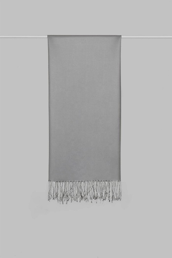 ARMANDA 100% Silk Shawl - Dark Gray