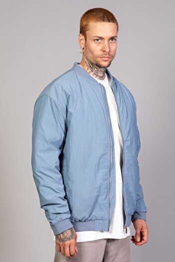 LTC Jeans Індиго пілотський чоловічий піджак - Regular Fit, гофрована тканина, стьобана підкладка (весна-осінь-зима)