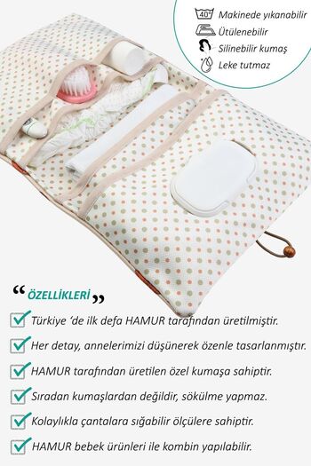 HAMUR Newborn Care Bag - Mother Baby, Diaper Opening and Changing Organizer