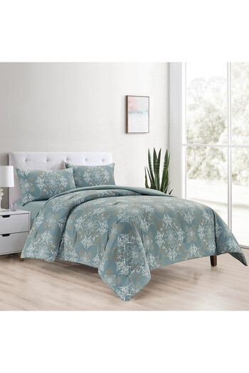 In House Denilson | Microfiber Comforter Set 4 Pieces, King, 260x240 cm, Grey