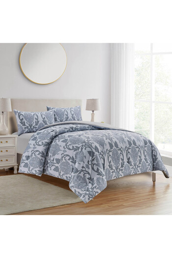 In House Anthony | Microfiber Comforter Set 4 Pieces, King, 260x240 cm, Light Grey