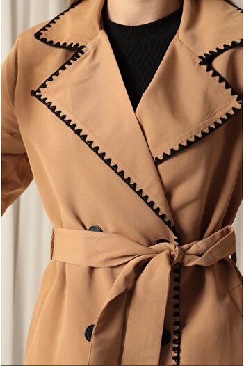 FAMİLY Fabric Women's Karyoka Stitched Trench Coat