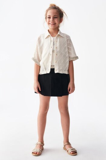 nk kids 8-14 Years Old Girl's Black Pleated Skirt - 56354
