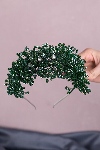 Hayalperest boncuk Bella Flower Motif Beaded Bridal Henna Crown