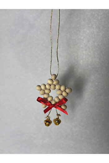 Mithbox Christmas Pine Tree Ornament Decorative Wooden Beaded Star Door Wall Kitchen Decor