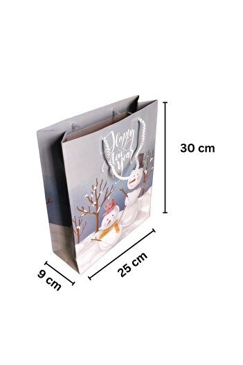 roco paper Новорічна подарункова сумка з мотивом сніговика - 10 штук, 25x30x9 см