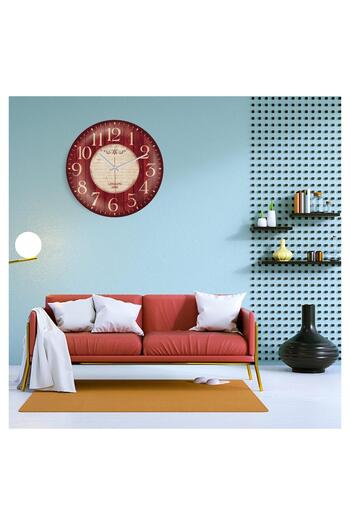 Revello Curved Wall Clock from Watchshop Wall Shop 30 cm Red Color Modern Design