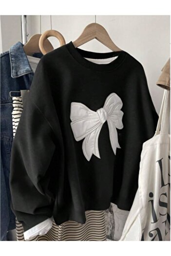 MOONBULL Γυναικεία φούτερ με κορδέλα με στάμπα oversize