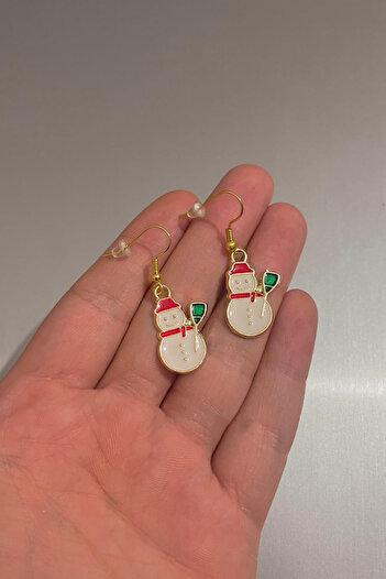 Jaida Moda Women's New Year Snowman Figured Christmas Earrings