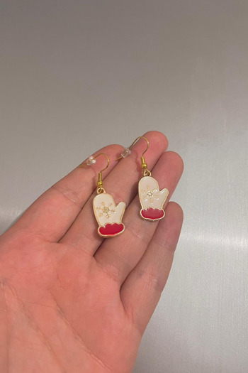 Jaida Moda Women's Christmas Socks Figured Christmas Earrings