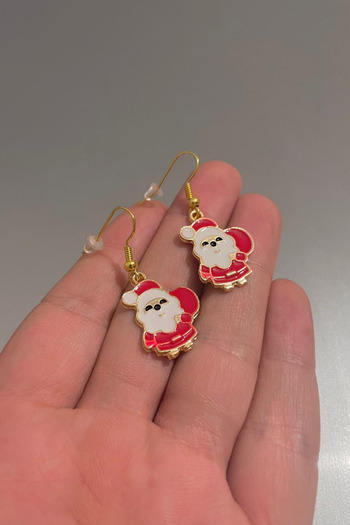 Jaida Moda Women's Santa Claus Figured Christmas Earrings