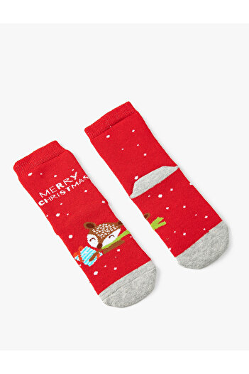 Koton New Year's Themed Deer Patterned Socks