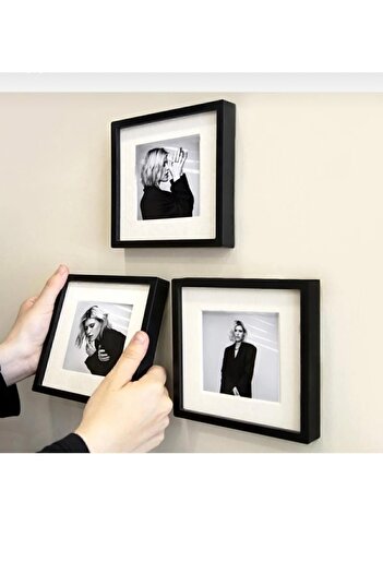 OEM Printed 14X14Cm Photo Frame with Black Pasparts - Pack of 3