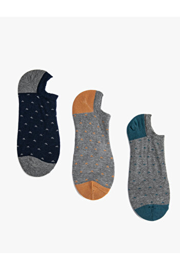 Koton Set of 3 Booties Socks Geometric Printed