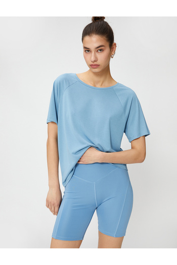 Koton Modal Yoga T-Shirt με λεπτομέρεια παραθύρου