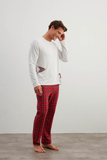 Syah Erkek Pamuklu Uzun Kollu Pijama Takımı