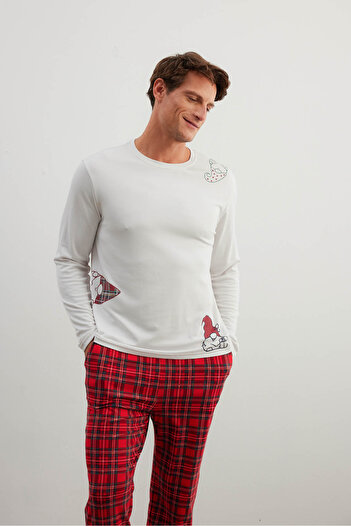 Syah Erkek Pamuklu Uzun Kollu Pijama Takımı