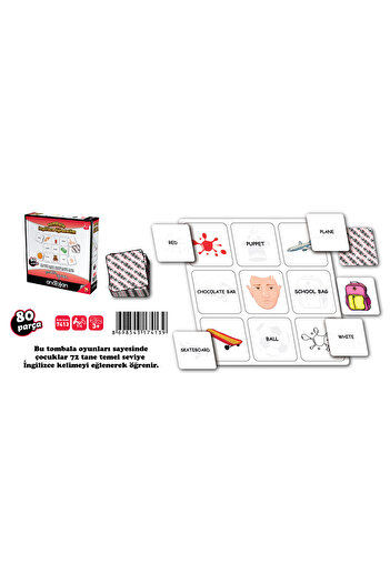 Anatolian Puzzle Let's Learn English - 80 Piece Educational Game Bingo 7413