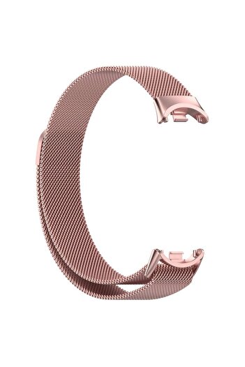 Tagomoon Mi Band 8 , Mi Band 9 Ve Mi Band 10 Ile Uyumlu Kordon Hasır Örgü Metal Mıknatıslı Kayış