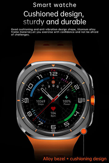 TECHNOMEN SK7 Ultra Akıllı Saat 1:1 47mm Gerçek Vidalar Kablosuz Şarj Cihazı Bluetooth Çağrı